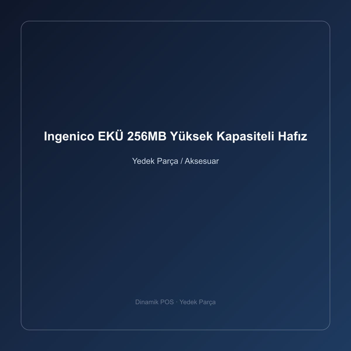 Ingenico EKÜ 256MB Yüksek Kapasiteli Hafıza Kartı