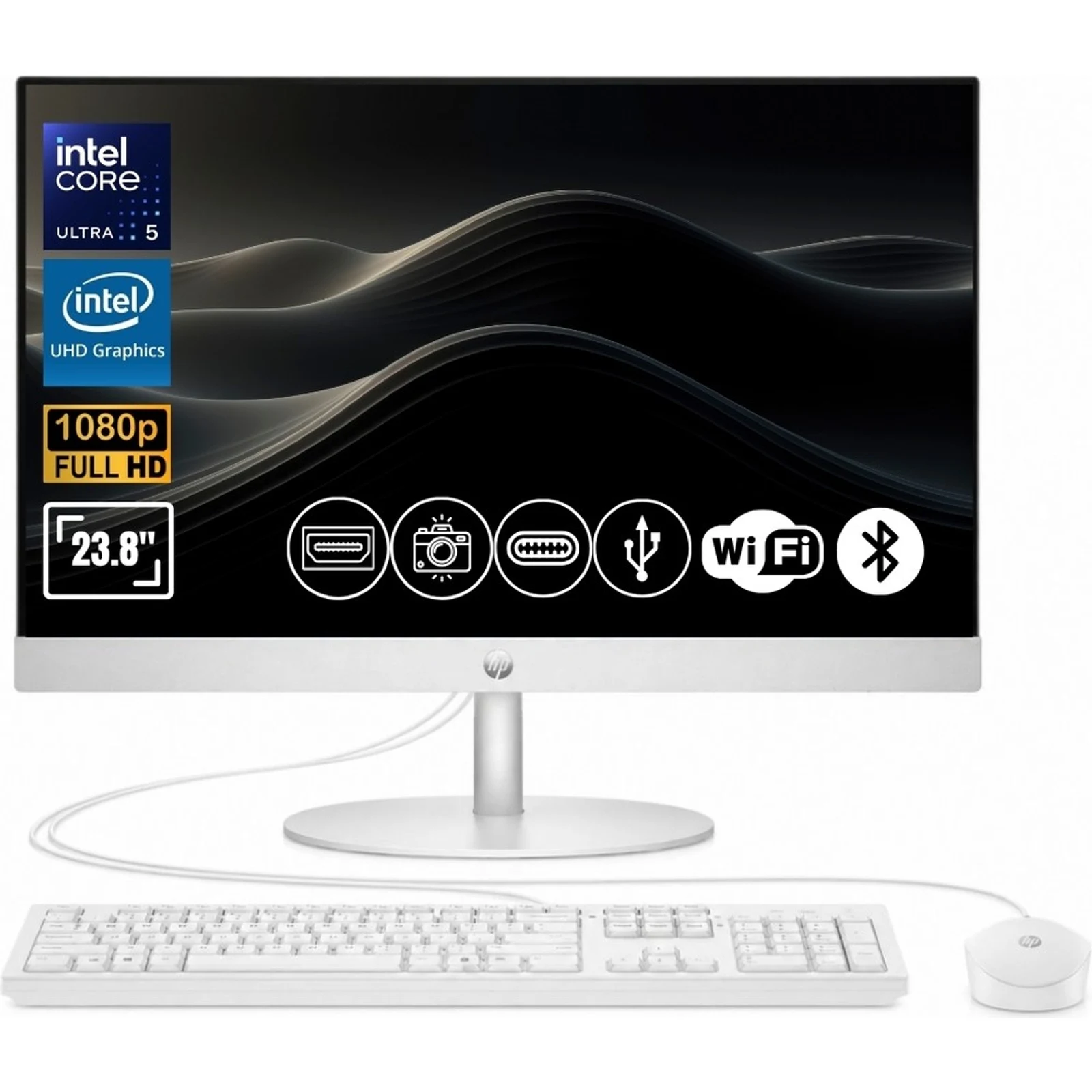 HP ProOne 240 G10 D36TKET Ultra 5-125U 16GB 512GB 23.8" DOS -Beyaz